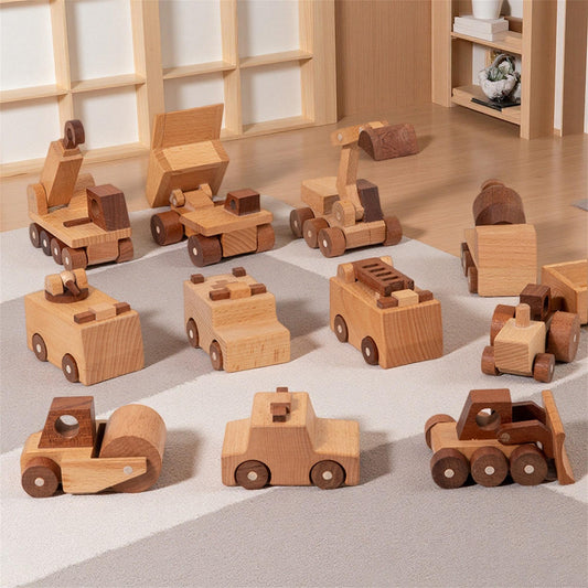 Personalised Wooden Engineering Vehicles