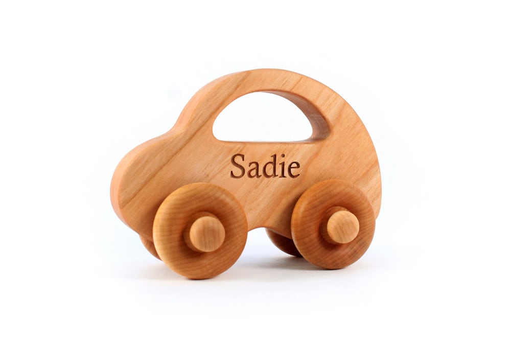 Personalized Love Bug Wood Toy Car